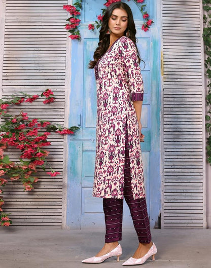 Multicoloured Printed Kurta With Pant