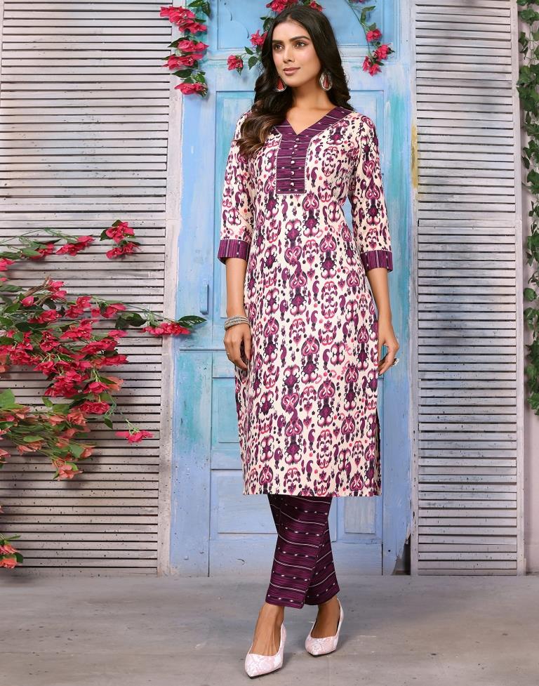 Multicoloured Printed Kurta With Pant