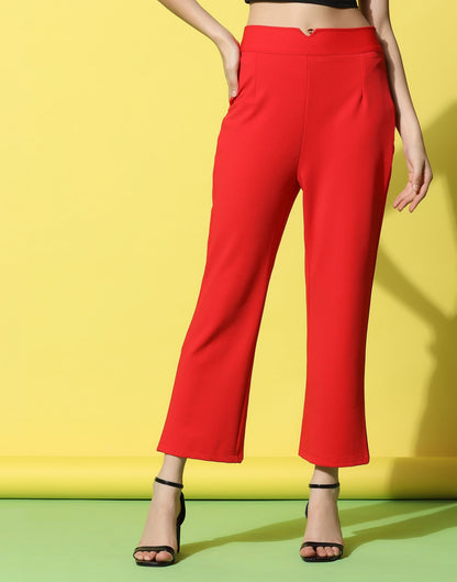 Red High Rise Trouser | Sudathi