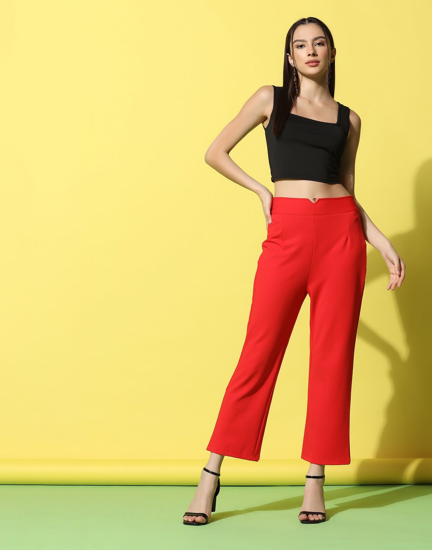Red High Rise Trouser | Sudathi