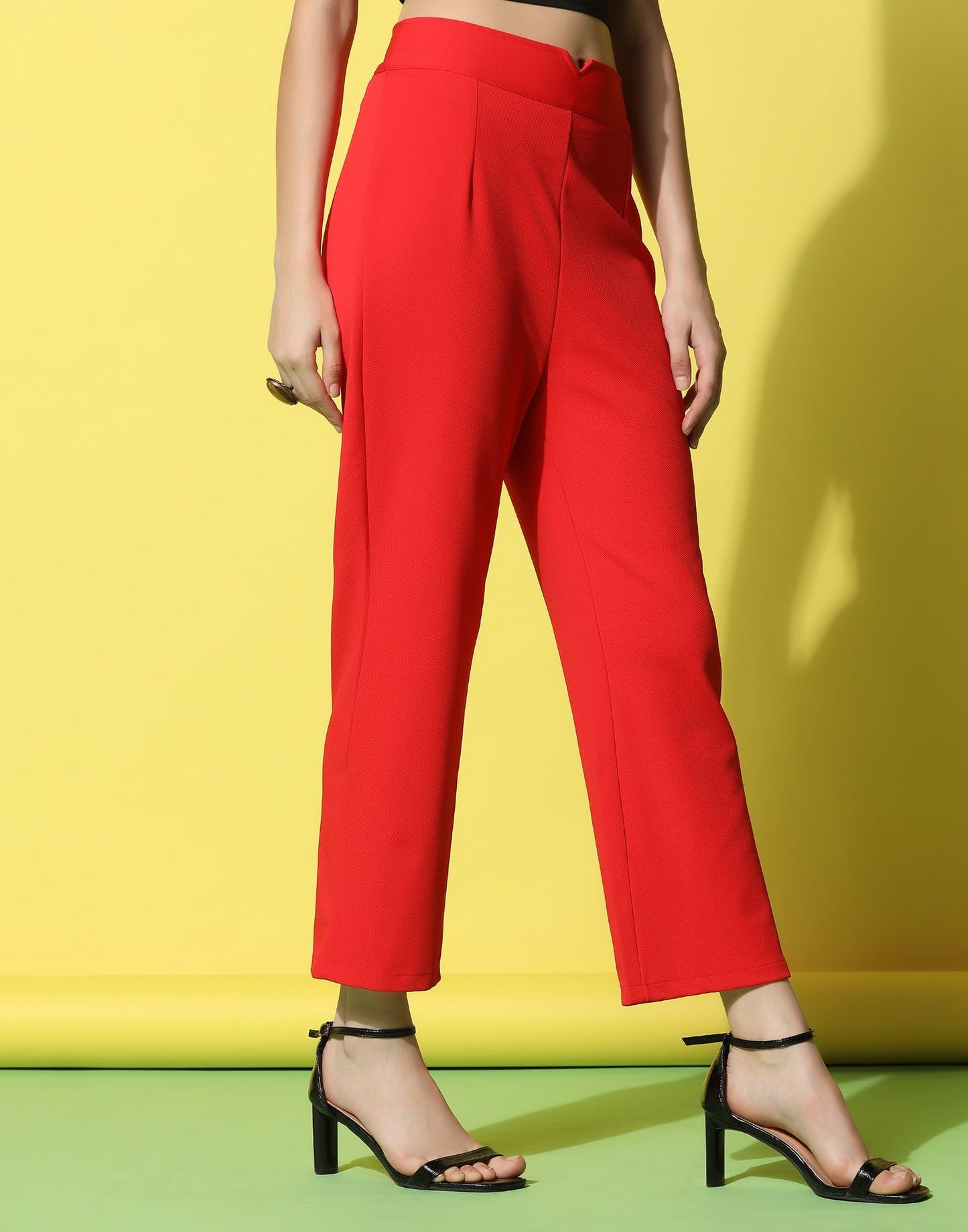 Red High Rise Trouser | Sudathi