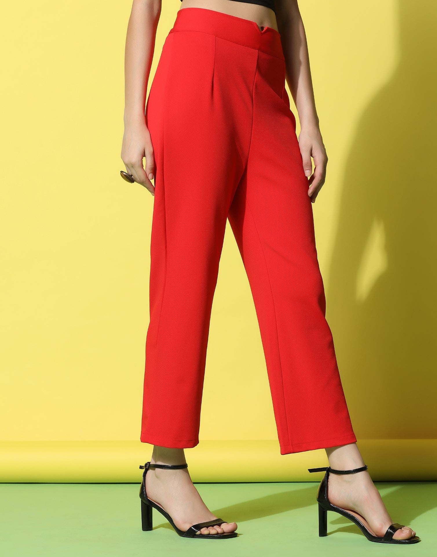 Red High Rise Trouser | Sudathi