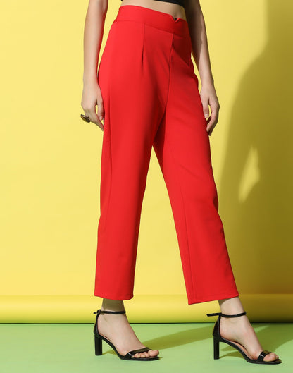 Red High Rise Trouser | Sudathi