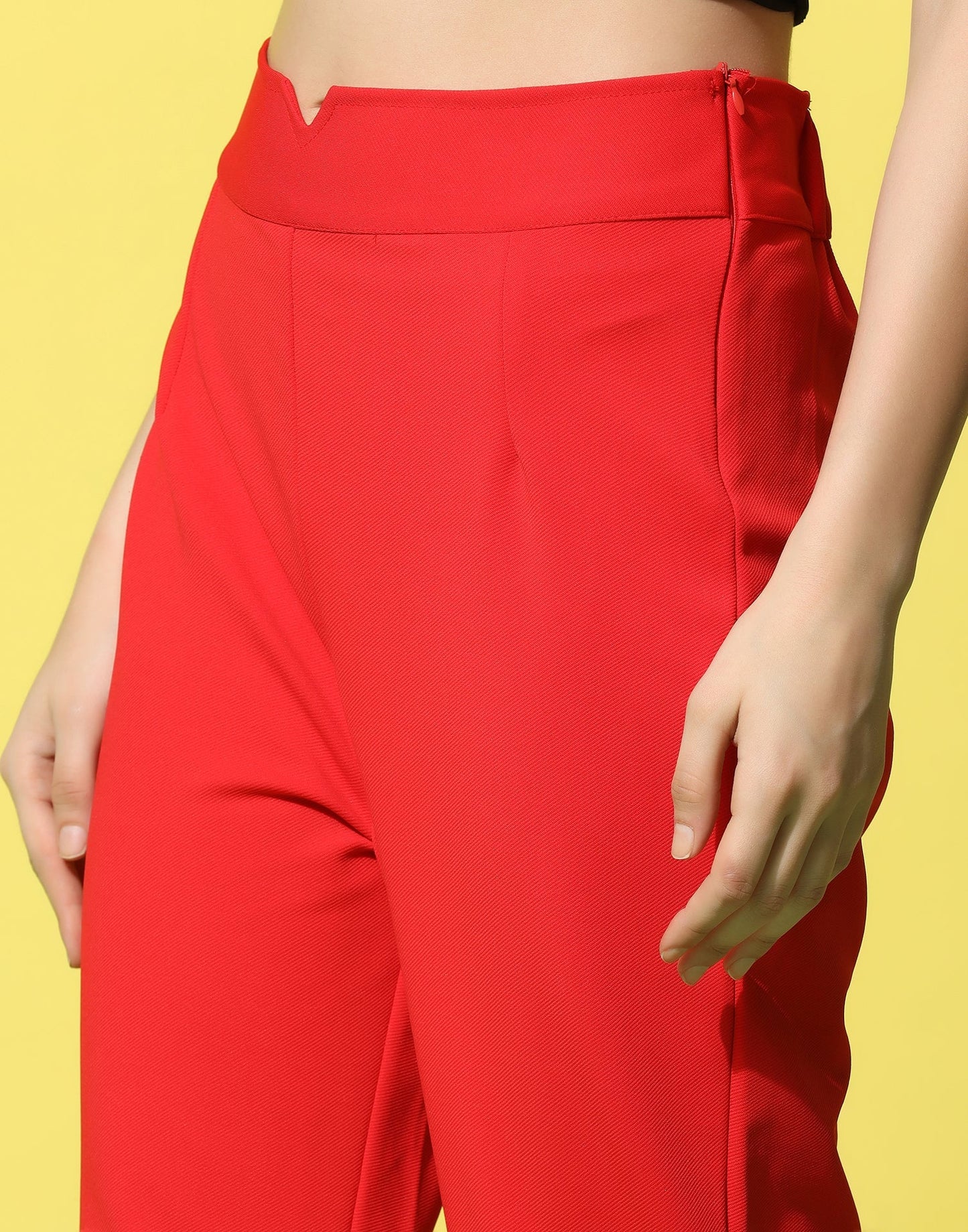 Red High Rise Trouser | Sudathi