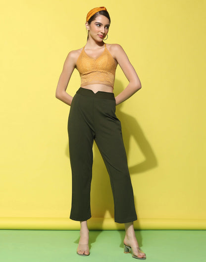 Green High Rise Trouser | Sudathi