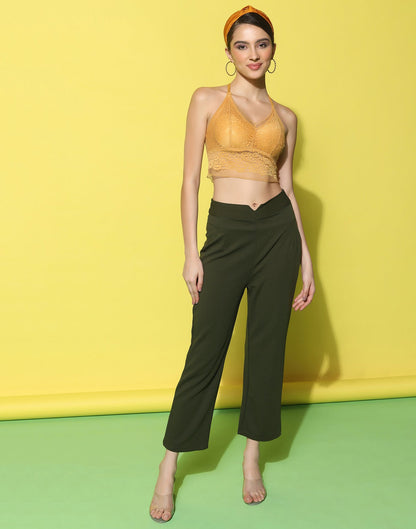 Green High Rise Trouser | Sudathi