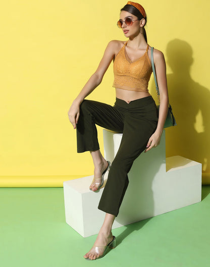 Green High Rise Trouser | Sudathi