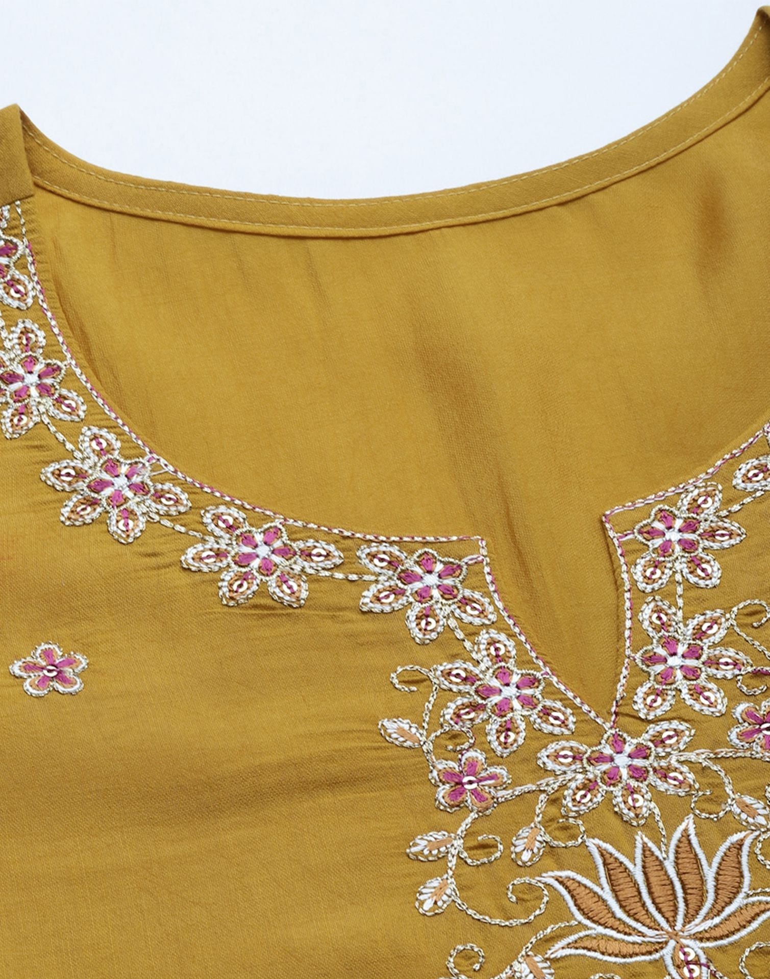 Dark Gold Kurti With Pant And Dupatta | Leemboodi