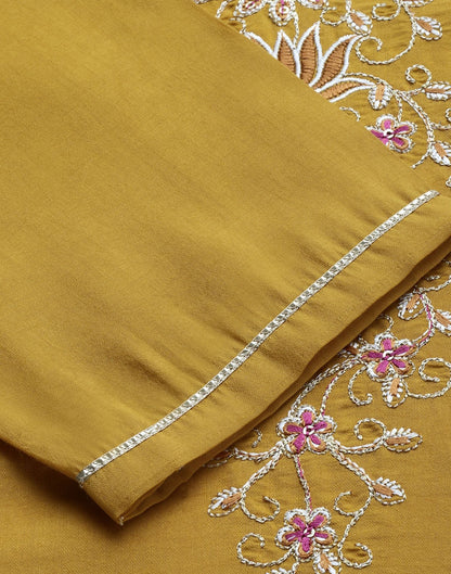 Dark Gold Kurti With Pant And Dupatta | Leemboodi