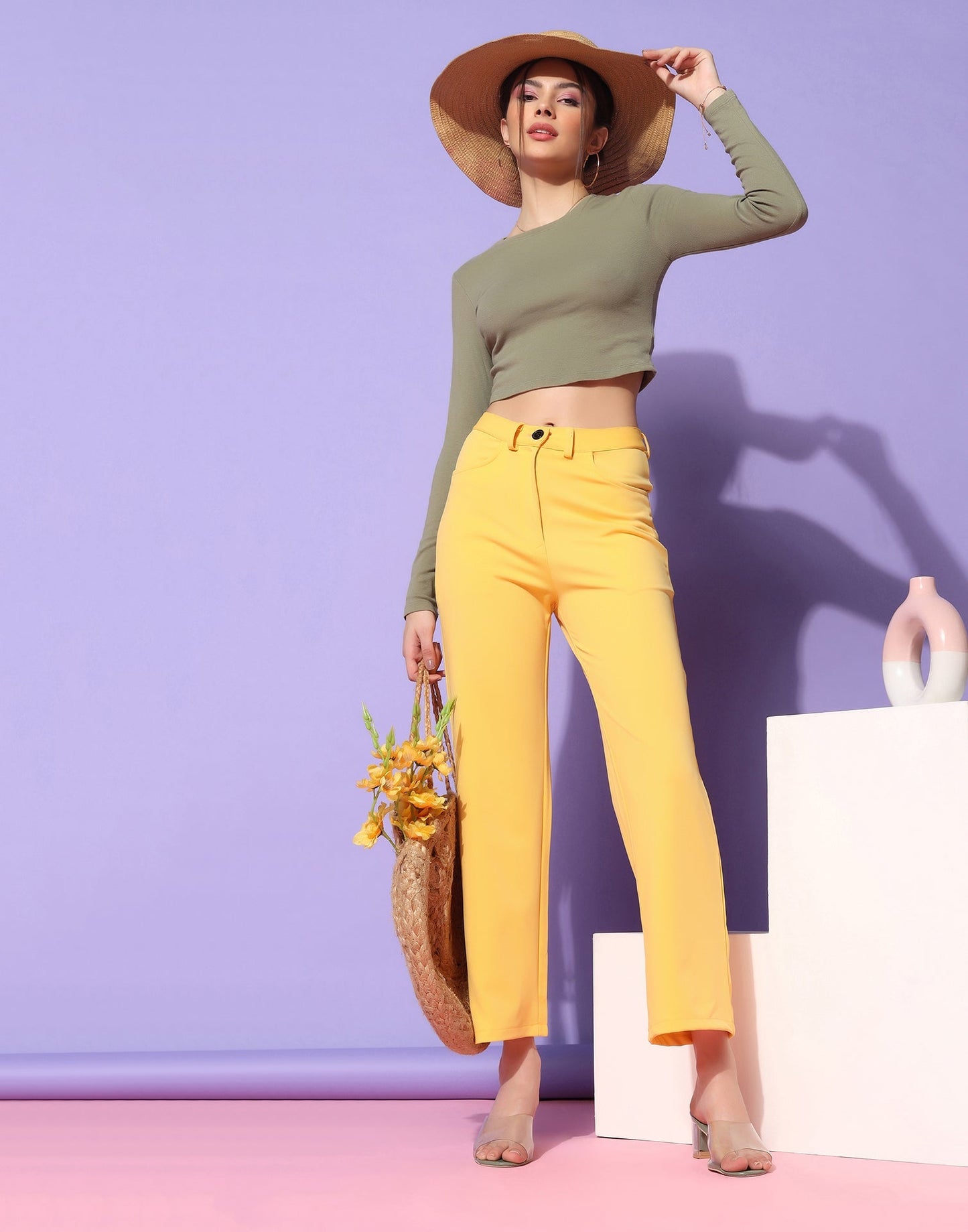 Yellow Trouser Pant | Sudathi