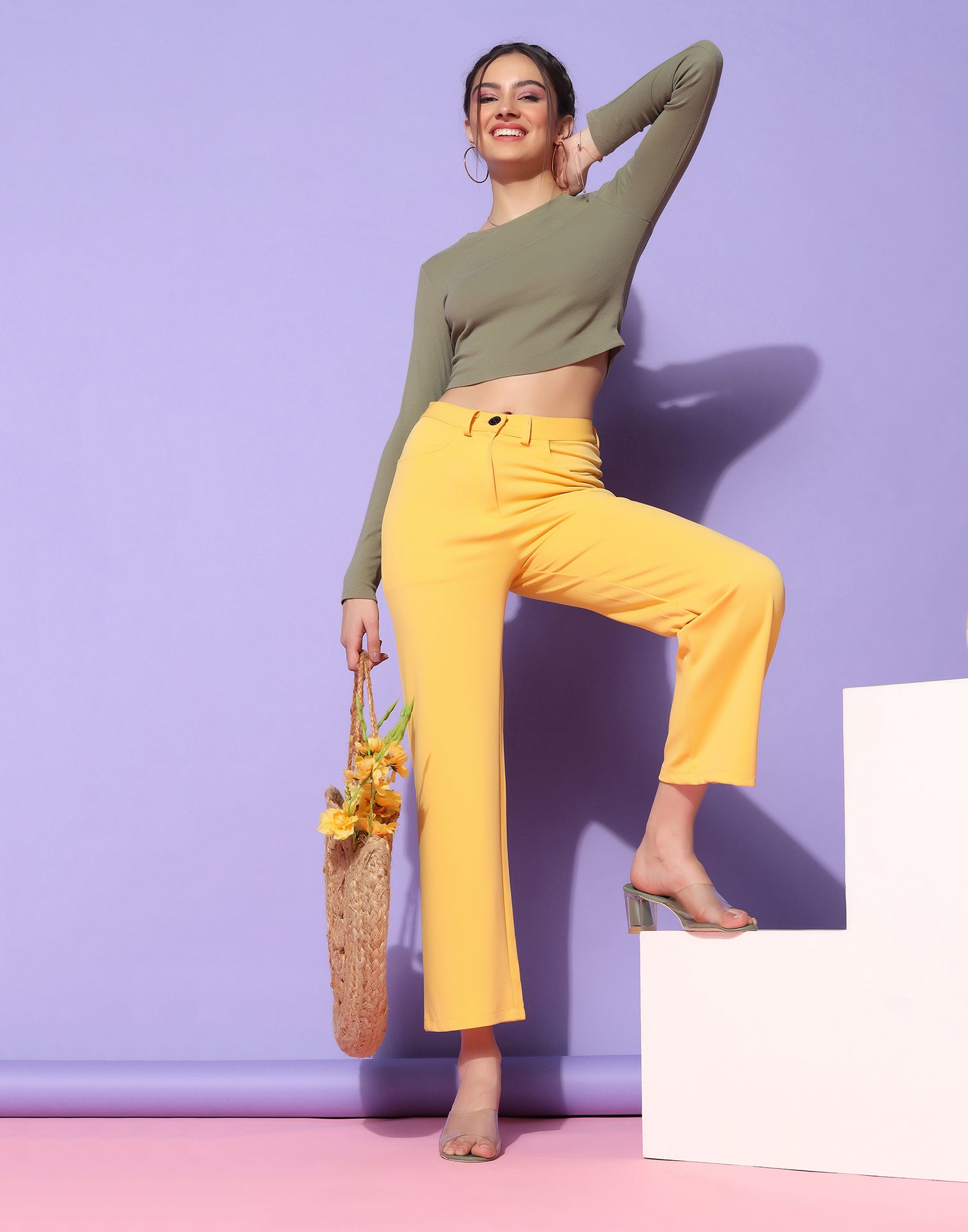 Yellow Trouser Pant | Sudathi