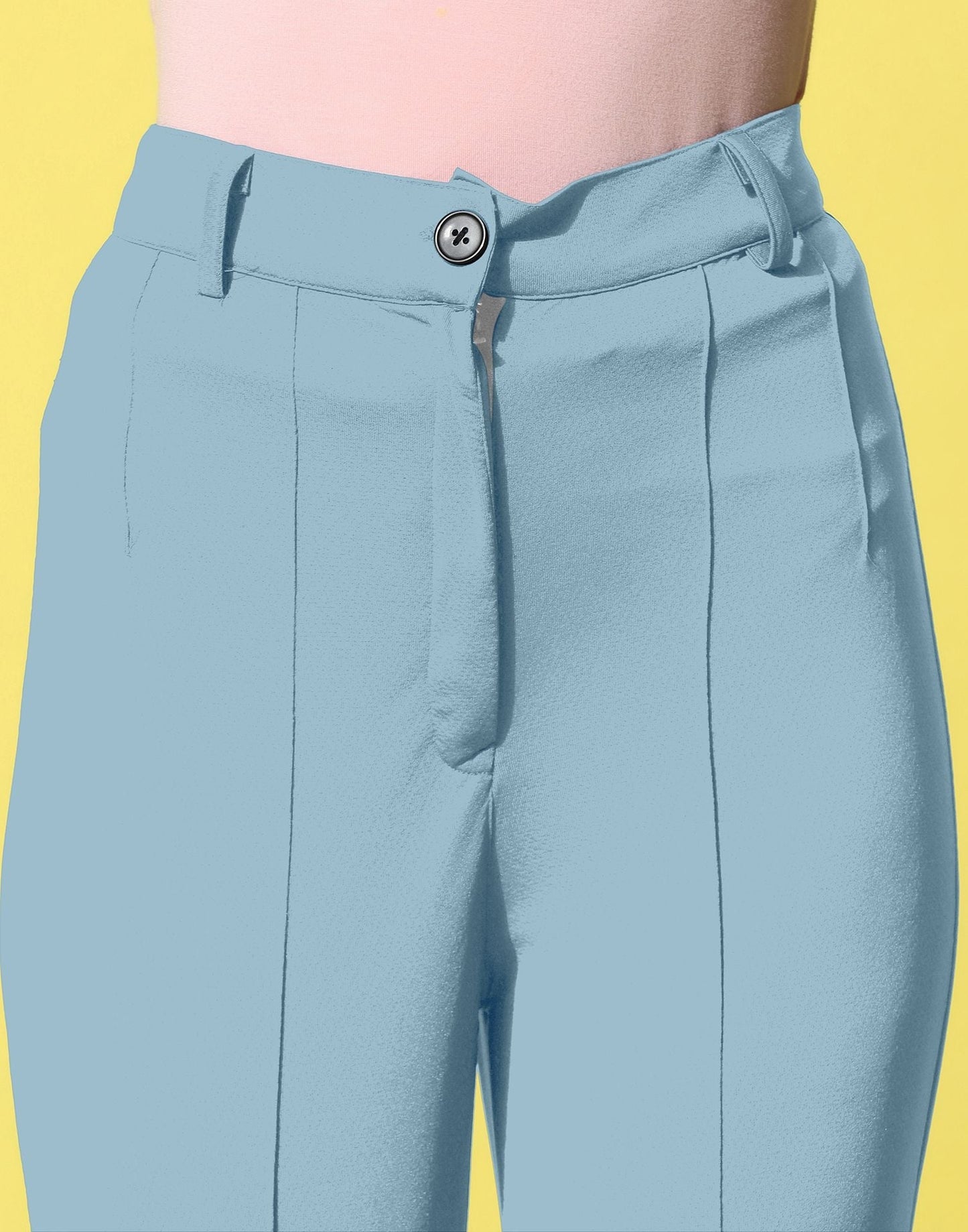 Steal Blue Pin Tuck Straight Fit Trouser | Sudathi