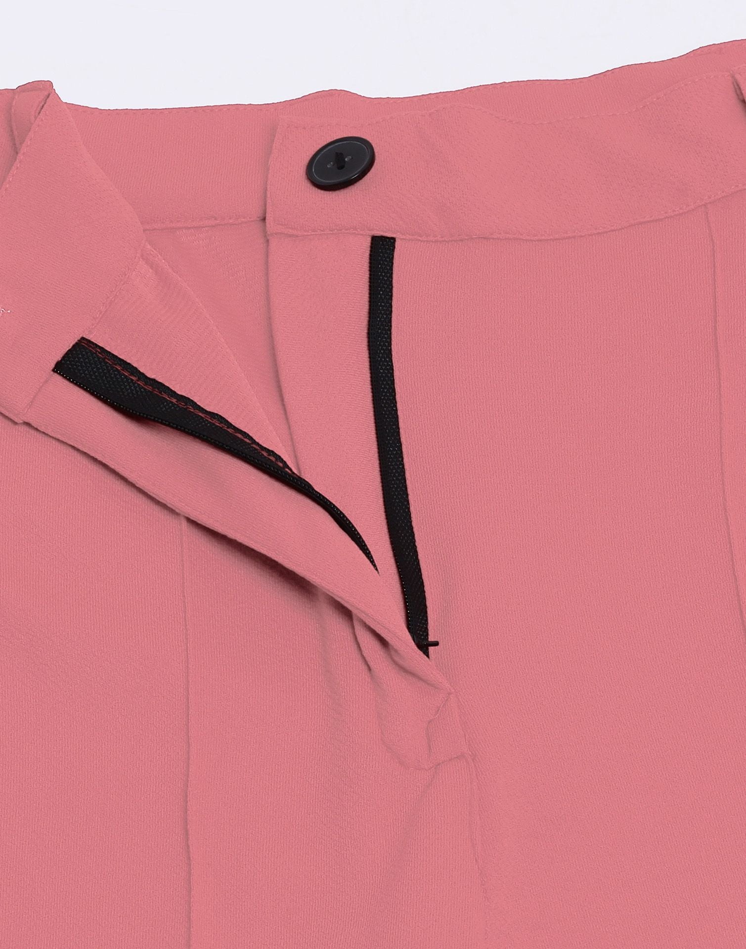 Light Pink Pin Tuck Straight Fit Trouser | Sudathi