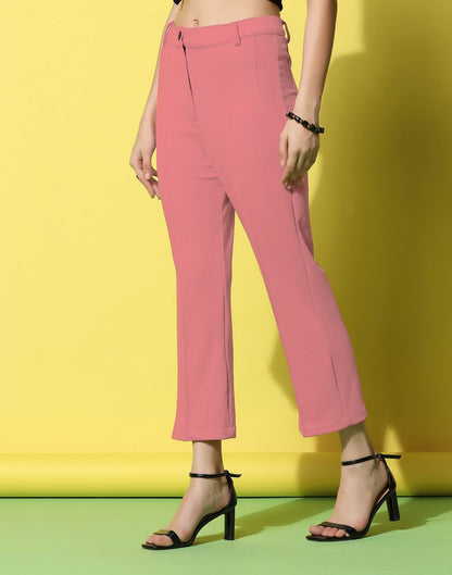 Light Pink Pin Tuck Straight Fit Trouser | Sudathi