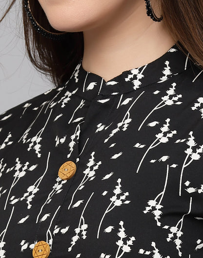 Black Polyester Fit & Flare Top | Leemboodi