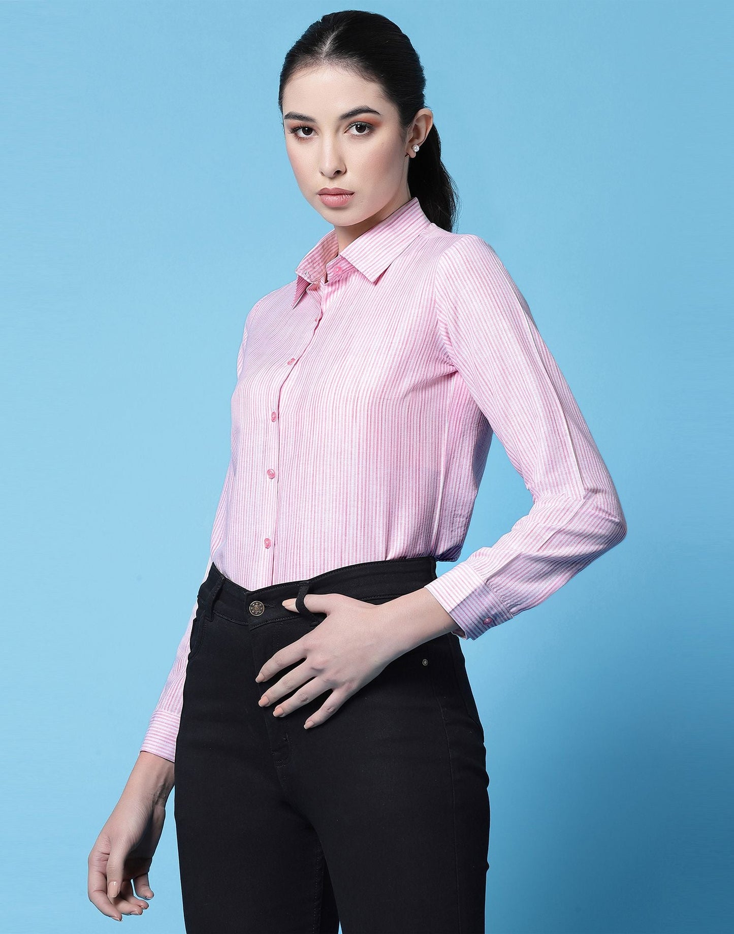 Pink Woven Cotton Shirt