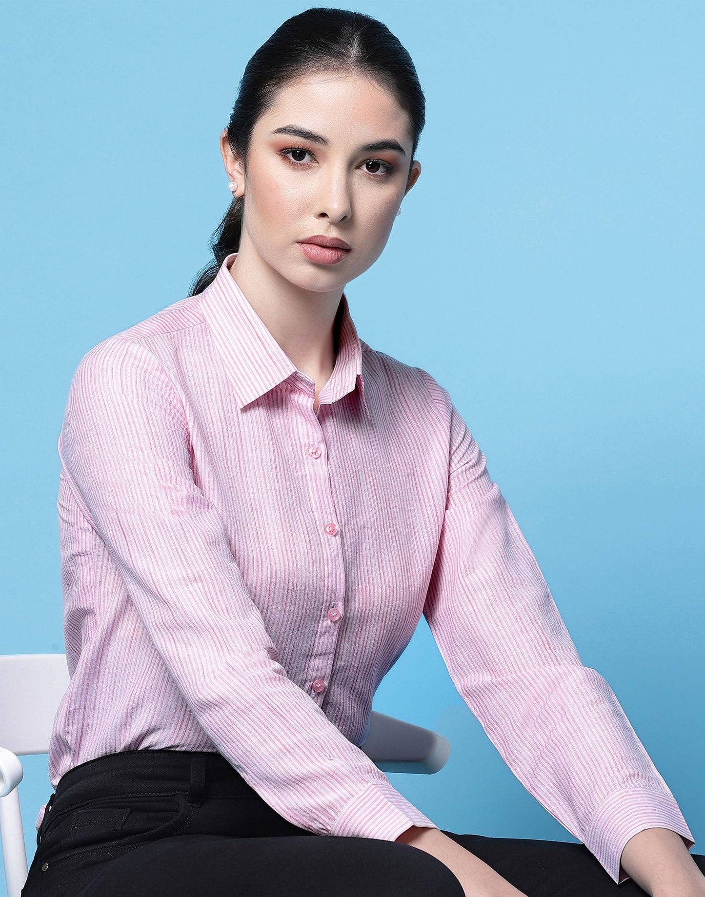 Pink Woven Cotton Shirt