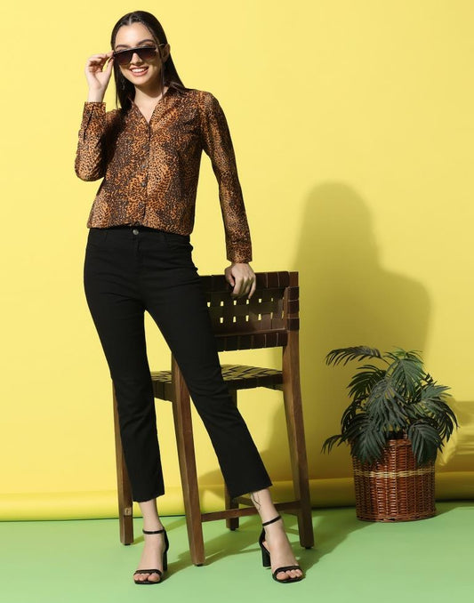 Brown Animal Printed Shirt | Sudathi