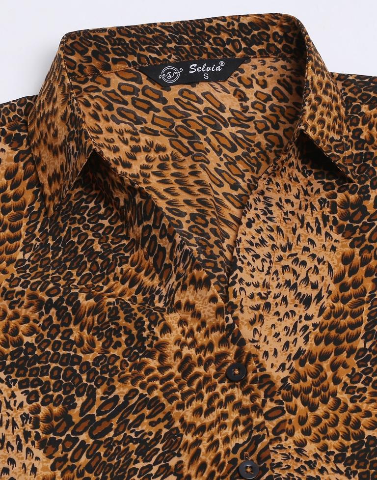 Brown Animal Printed Shirt | Sudathi