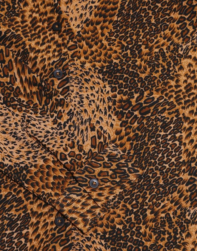 Brown Animal Printed Shirt | Sudathi