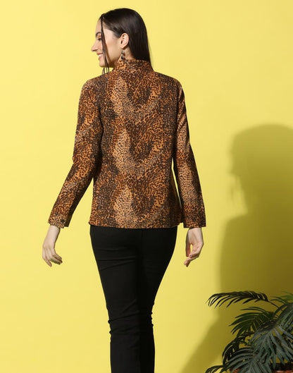 Brown Animal Printed Shirt | Sudathi