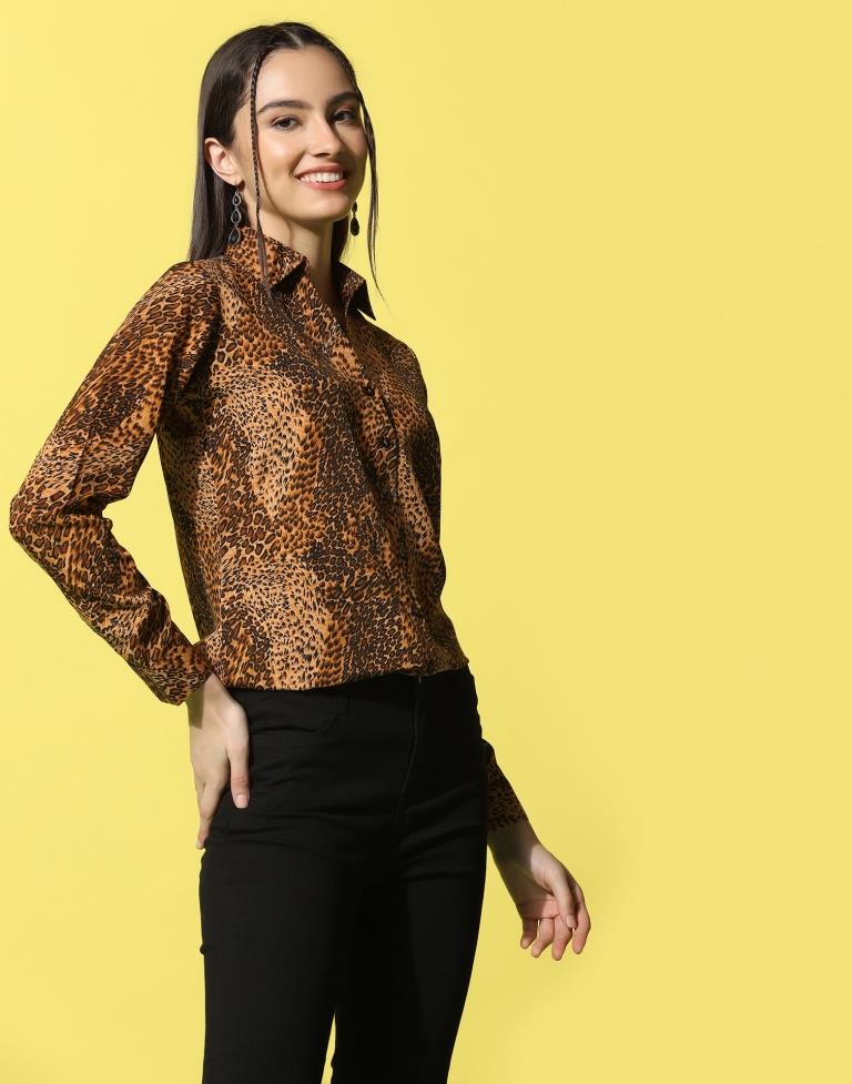 Brown Animal Printed Shirt | Sudathi