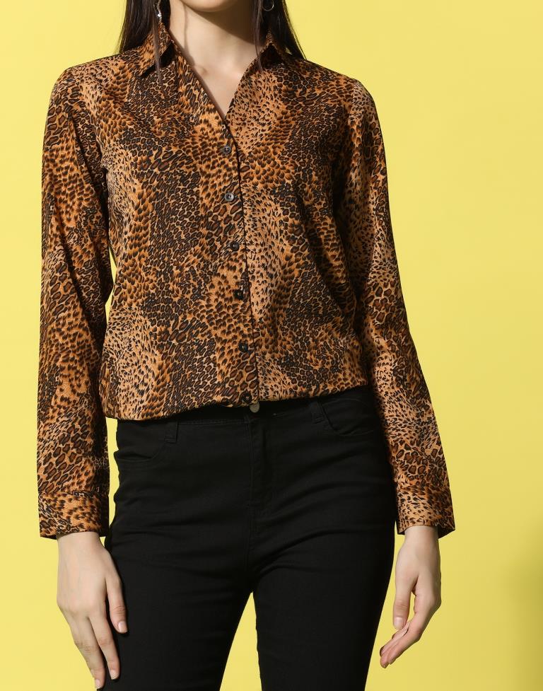 Brown Animal Printed Shirt | Sudathi