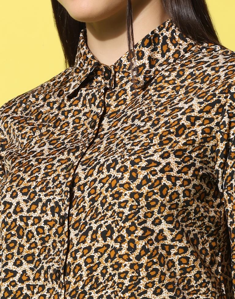 Brown Animal Printed Shirt | Sudathi