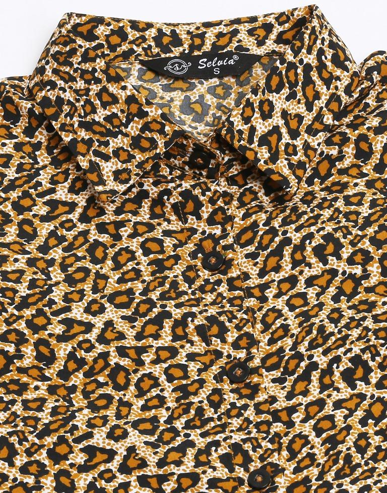 Brown Animal Printed Shirt | Sudathi