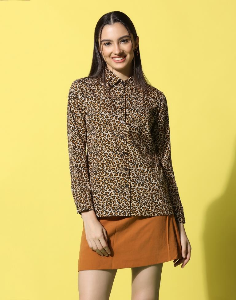 Brown Animal Printed Shirt | Sudathi