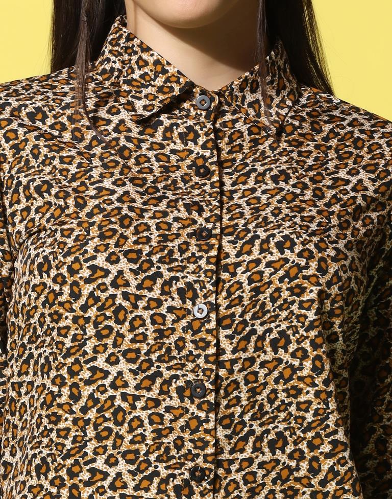 Brown Animal Printed Shirt | Sudathi