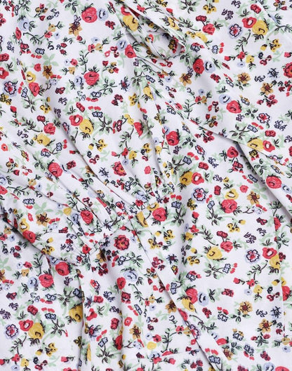 White Floral Printed Slit Dress | Sudathi