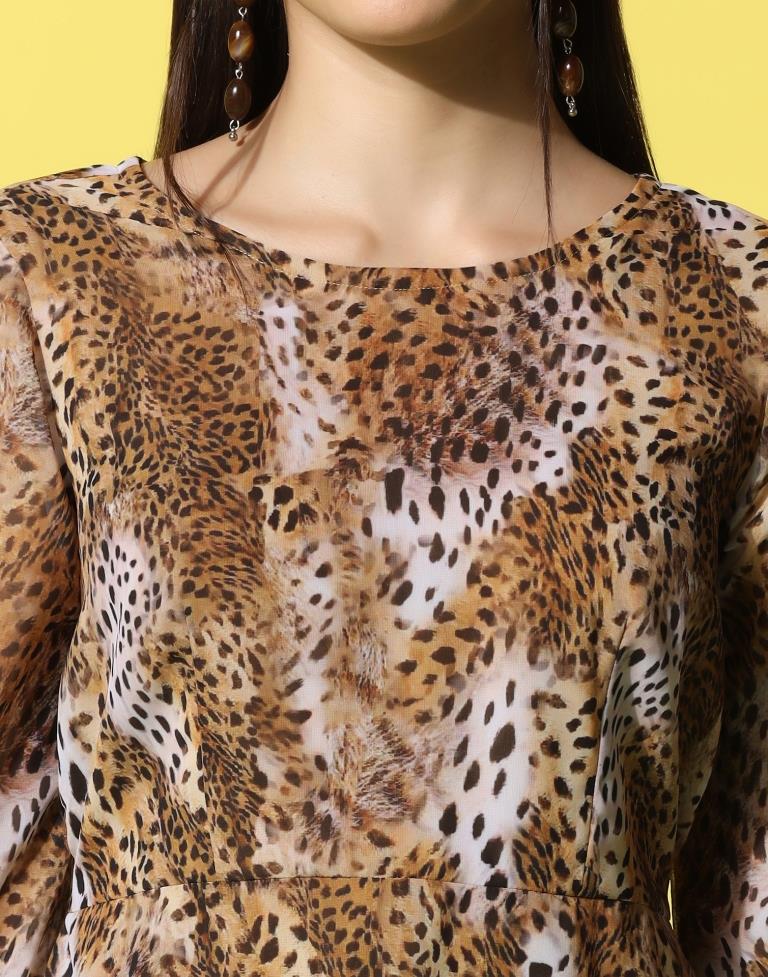 Brown Printed Dress | Sudathi