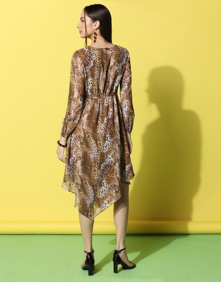 Brown Printed Dress | Sudathi