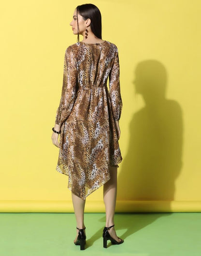 Brown Printed Dress | Sudathi