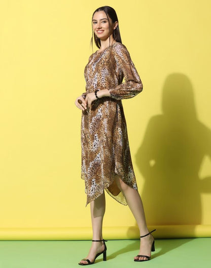 Brown Printed Dress | Sudathi