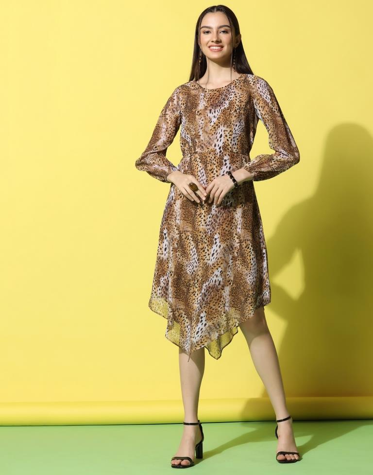 Brown Printed Dress | Sudathi