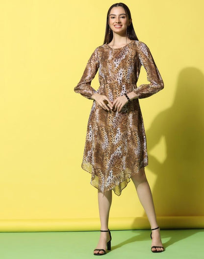 Brown Printed Dress | Sudathi