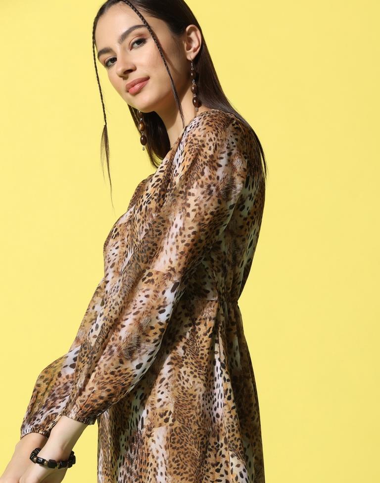 Brown Printed Dress | Sudathi