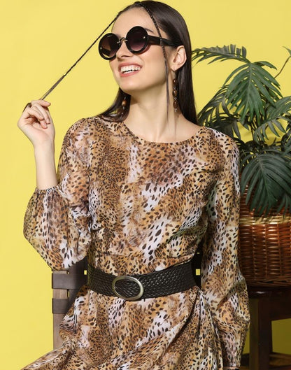 Brown Printed Dress | Sudathi