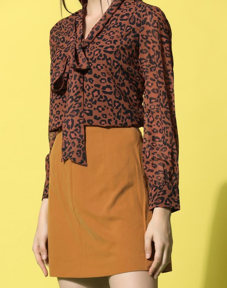 Brown Printed Top | Sudathi