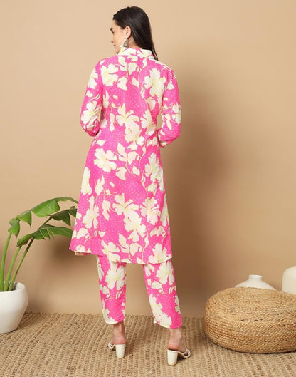 Pink Cotton Printed Co-ord Set