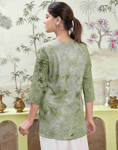 Pista Green Embroidery Rayon Straight Kurta