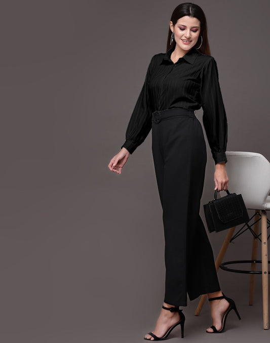 Black Woven  Shirt | Sudathi