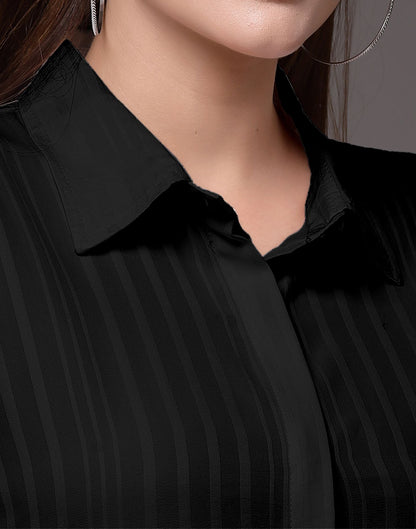 Black Woven  Shirt | Sudathi