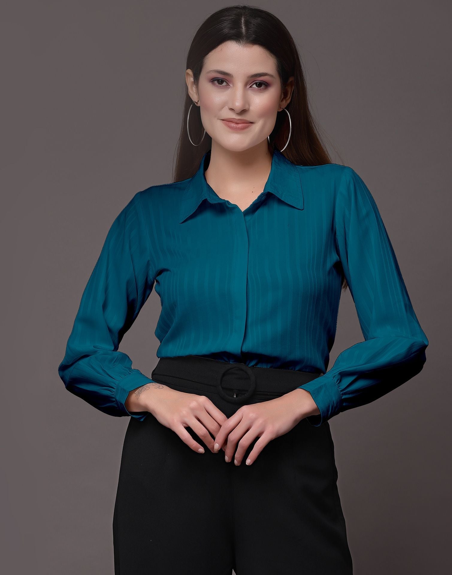 Teal Woven  Shirt | Sudathi