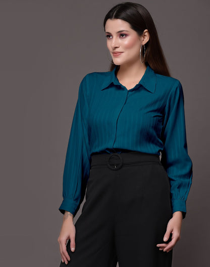 Teal Woven  Shirt | Sudathi