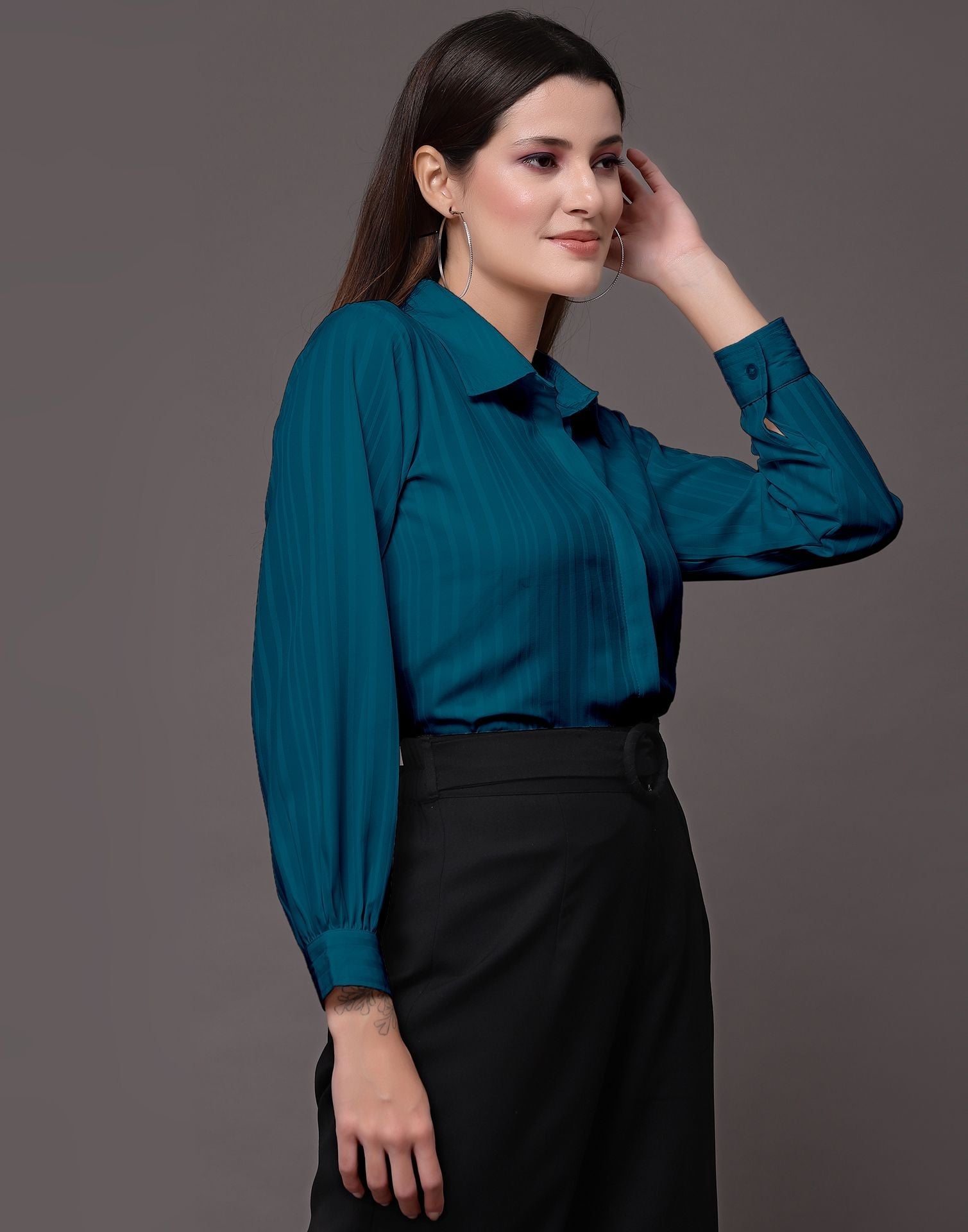 Teal Woven  Shirt | Sudathi