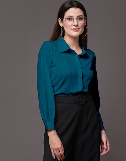 Teal Woven  Shirt | Sudathi