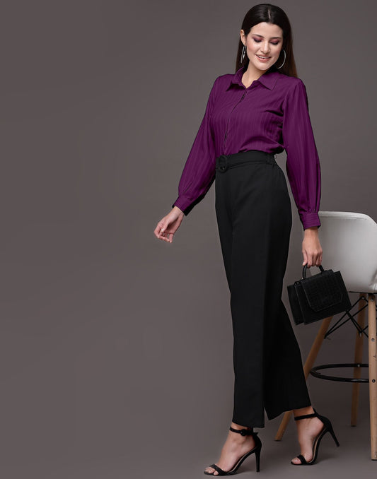 Wine Woven  Shirt | Sudathi